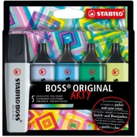 Stabilo Boss Original Arty Pack de 5 Marcadores Fluorescentes Colores Frios, Trazo 2-5mm -