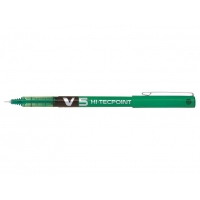 Pilot Boligrafo de Tinta Liquida V5 HI-Tecpoint Rollerball, Punta Fina de Aguja 0.5mm, Trazo 0.3mm, Verde