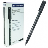 Staedtler Lumocolor 318 Rotulador Permanente, Punta Fina Redonda, Trazo 0.6mm, Negro