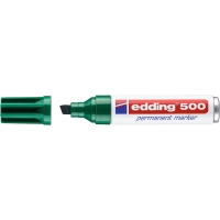 Edding 500 Rotulador Permanente, Punta Biselada, Trazo entre 2 y 7 mm, Secado Instantaneo, Verde