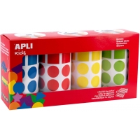 Apli Gomets Geometricos Surtidos Parchis - 20mm - Adhesivo Permanente - 8260 Gomets - 59 Hojas Pretroqueladas - 35 Gomets por Ho
