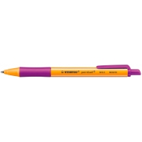 Stabilo Pointball Boligrafo Retractil, Punta de 1mm, Tinta de Aceite, Grip Lila