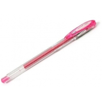 Uni-ball Signo Sparkling Gel, Punta de Acero Inoxidable 1 mm, Trazo 0.65 mm, Tinta Gel, Rosa Efecto Purpurina