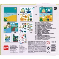 Apli Juego de Gomets Bosque - 8 Laminas Ilustradas de 200G - Gomets Removibles Geometricos en Distintos Colores - Libro Guia con