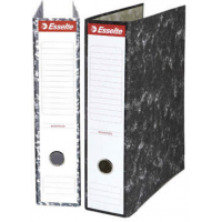 Esselte Archivador de Palanca, Cantoneras Metalicas, Lomo ancho 75mm, Negro Jaspeado