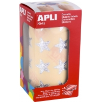 Apli Gomets Estrella Holograficos 19.5mm - 1416 Unidades por Rollo - Ideal para Actividades Infantiles - Cumple Normas de Calida