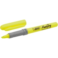 Bic Highlighter Grip Pack de 4 Marcadores Fluorescentes, Punta Biselada, Colores Surtidos