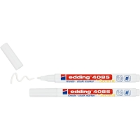 Edding 4085 Pack de 2 Rotuladores de Tiza Liquida, Trazo 1-3mm, Olor Neutro, Blanco