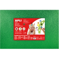 Apli Goma Eva Purpurina Verde 600x400mm - 3 Hojas Brillantes y Flexibles