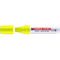 Edding 4090 Rotulador de Tiza Liquida, Punta Biselada, Trazo entre 4 y 15mm, Olor Neutro, Amarillo Neon