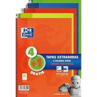 Pack 5 Cuadernos Oxford Classic Write & Erase Espiral Folio Cuadriculado 4x4mm 80 Hojas Tapas Extraduras con Pizarra