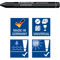 Staedtler Lumocolor Permanent Omnigraph 236 Cera Permanente Hexagonal, Diametro 12mm, Negro