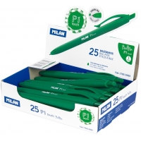 Milan P1 Touch Boligrafo Retractil, Punta 1mm, Tinta de Aceite, Verde