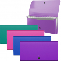 Pack de 4 Clasificadores Erichkrause Matt Vivid con 12 compartimentos, Formato Cheque