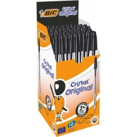 Caja de 50 bolígrafos Bic Cristal Original, Punta 1.0mm, Trazo 0.4mm, Negro