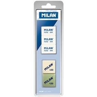 Milan Pack de 5 Gomas de Borrar + 3 x Gomas 648 Nata + 2 x Gomas 430
