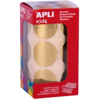 Apli Gomets Redondos Oro Metalizado - Ø33mm - 59 Hojas Pretroqueladas - 708 Gomets por Rollo - Cumplen Normas EN-71 y FSC - Adhe