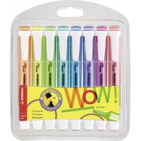 Stabilo Swing Cool Pack de 8 Marcadores Fluorescentes, Punta Biselada, Trazo 1-4mm, Antisecado, Colores Surtidos