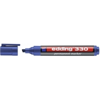 Edding 330 Rotulador Permanente, Punta Biselada, Trazo 1-5mm, Seca rápido, Azul