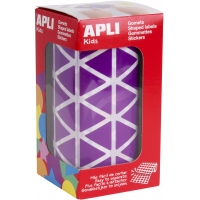 Apli Gomets Triangulares Lila 20x20x20mm - 59 Hojas Pretroqueladas - 2832 Gomets por Rollo - Ideal para Escuelas y Talleres Infa