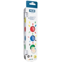 Milan Pack de 6 Botes de Pintura para Dedos 25 ml Colores Surtidos