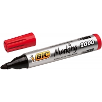 Bic Marking 2000 Ecolutions Rotulador Permanente, Tinta base alcohol, Seca rápido, Rojo