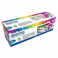Giotto Tempera Pack de 12 Botes de 25 ml. + Pincel Base Agua Excelente Cobertura Colores Surtidos