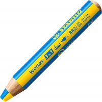 Stabilo Woddy 3 en 1 Duo Pack de 10 Lapices de Colores + Sacapuntas, Mina 2 Colores XXL 10mm, Lapiz de Color, Cera Acuarela,