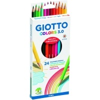 Giotto Colors 3.0 Pack de 24 Lapices Hexagonales de Colores, Mina 3 mm