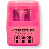 Staedtler Sacapuntas Doble Uso con Deposito de 2 Agujeros Rosa Neon