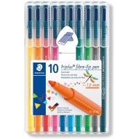 Staedtler Triplus 323 Pack de 10 Rotuladores de Punta Fina, Trazo de 1mm