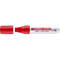 Edding 4090 Rotulador de Tiza Liquida, Punta Biselada, Trazo entre 4 y 15mm, Olor Neutro, Rojo
