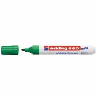 Edding 660 Rotulador para Pizarra Blanca, Trazo 1.5-3mm, Tinta Pigmentada, Verde