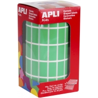 Apli Gomets Rectangulares Verdes - 20x10mm - 59 Hojas Pretroqueladas - 3540 Gomets por Rollo - Ideal para Actividades Infantiles