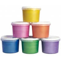 Milan Pack de 6 Botes de Pintura para Dedos 100ml Colores Metalizados Surtidos