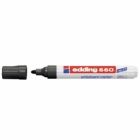 Edding 660 Rotulador para Pizarra Blanca, Trazo 1.5-3mm, Tinta Pigmentada, Negro