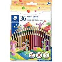 Staedtler Noris Colour 185 Pack de 36 Lapices Hexagonales de Colores, Fabricados en Wopex