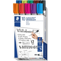 Pack de 10 Marcadores Staedtler Lumocolor 351 para Pizarra Blanca, Punta 2mm