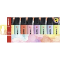 Stabilo Boss 70 Pastel Pack de 8 Marcadores Fluorescentes, Trazo 2-5mm, Colores Surtidos