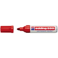 Edding 550 Rotulador Permanente, Trazo entre 3 y 4 mm, Seca rápido, Rojo