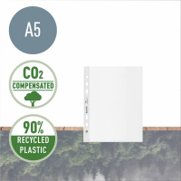 Leitz Recycle Funda A5, Plastico Reciclado, Compensacion de Co2, 100% Reciclable, Transparente