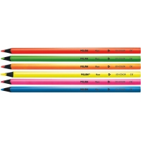 Milan Fluo Pack de 6 Lapices Triangulares de Colores, Mina 2.9mm