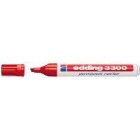 Edding 3300 Rotulador Permanente, Punta Biselada, Trazo 1-5mm, Seca rápido, Rojo