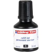 Edding T25 Bote de Recarga para Rotulador Permanente, Capacidad 30ml, Negro