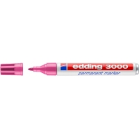 Edding 3000 Rotulador Permanente, Punta Redonda de 1.5mm, Trazo entre 1.5 y 3mm, Seca rápido, Rosa