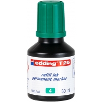 Edding T25 Bote de Recarga para Rotulador Permanente, Capacidad 30ml, Verde