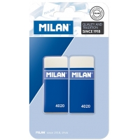 Milan 4020 - Pack de 2 Gomas de Borrar Rectangulares, Miga de Pan