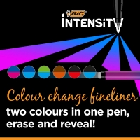 Bic Intensity Colour Change Pack de 6 Rotuladores, TecnologIa de Cambio de Color, Punta Fina de 0.4mm