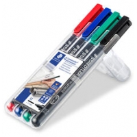 Pack de 4 Rotuladores Staedtler Lumocolor 318 Permanentes, Punta Fina Redonda, Trazo 0.6mm
