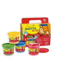 Giotto Bebe Pack de 4 Botes de Pintura para Dedos 150ml Colores Surtidos